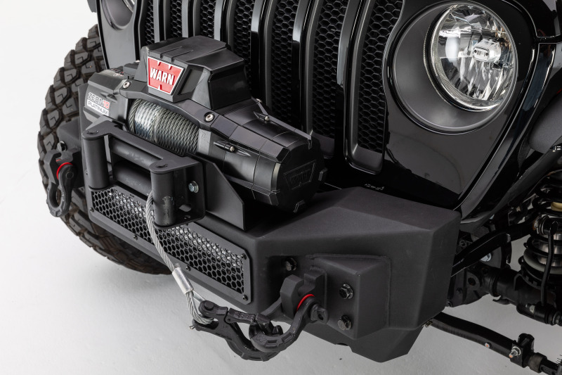 Jeep Wrangler Bumper - Front - Go Rhino - Rockline Winch Ready Stubby - Textured Black - `07-`20
